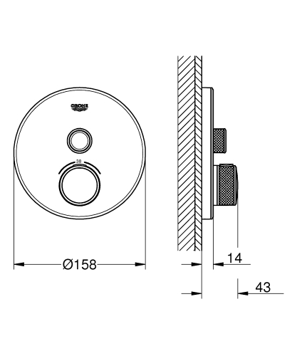 GROHE Grohtherm SmartControl termosztátos színkészlet, fehér üveg 29150LS0