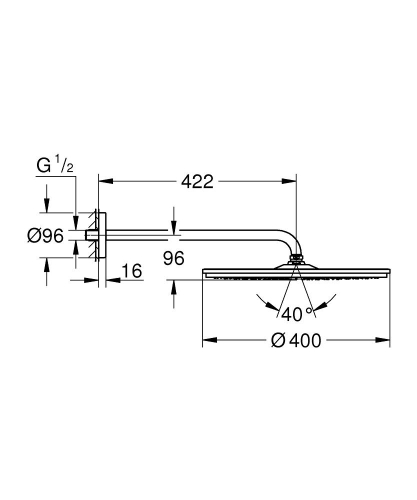Grohe Rainshower Cosmopolitan 400 fejzuhany zuhanykarral 26255000