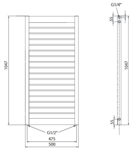 Sapho MATEO 500x1047 mm fürdőszobai radiátor, 508 W, fehér (MO501)