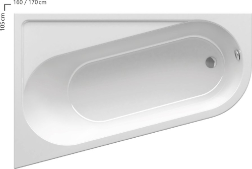 Ravak CHROME 160x105 cm-es aszimmetrikus akril fürdőkád, balos CA51000000