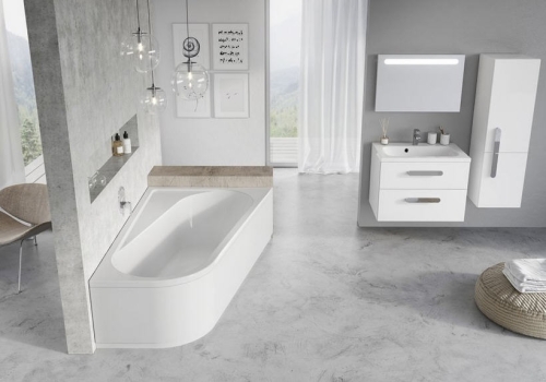 Ravak CHROME 170x105 cm-es aszimmetrikus akril fürdőkád, jobbos CA41000000