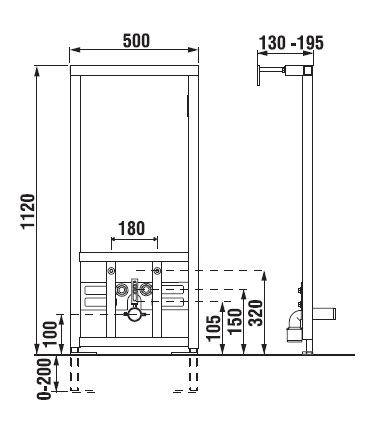 Jika BIDET SYSTEM falba építhető szerelőkeret bidéhez H8966550000001 (8.9665.5.000.000.1)