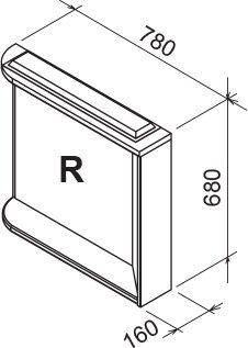 Ravak Tükör M 780 jobb (nyír/fehér) X000000161