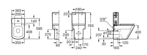 Roca Hall monoblokkos wc csésze (tartály nélkül) A342628000