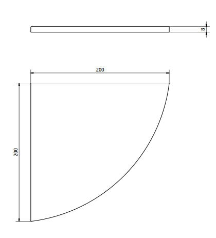 Sapho Sarokpolc (a polctartó nem tartozéka), tejüveg, 200x200x8 mm (22487)