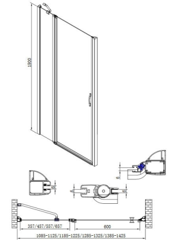 Sapho GELCO ONE osztott zuhanyajtó 120 cm GO4412D