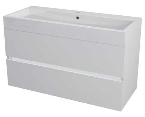 Sapho LARGO mosdótartó szekrény 100x50x42cm, fehér fényes (LA101)