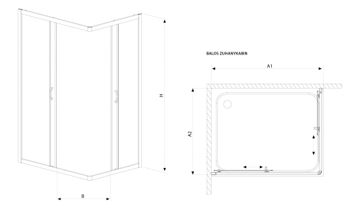 Radaway Premium Plus C 80x80 szögletes zuhanykabin (30463-01-01N)