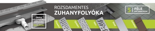 Radaway rozsdamenetes zuhanyfolyóka 95 cm, Steel ráccsal 5L095A+5R095S