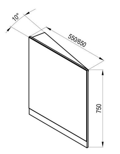 Ravak 10° saroktükör 550 balos, fehér X000001070