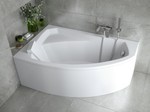Besco RIMA 140x90 cm balos aszimmetrikus kád, fehér WAR-140-NL