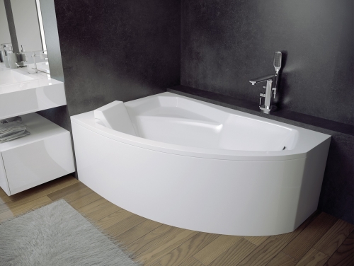 Besco RIMA 140x90 cm balos aszimmetrikus kád, fehér WAR-140-NL