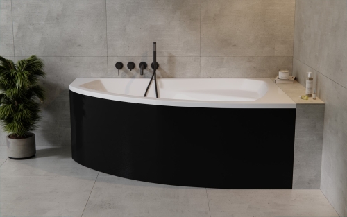 Besco RIMA 150x95 cm jobbos aszimmetrikus kád, fehér WAR-150-NP