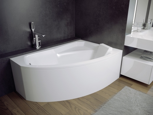 Besco RIMA 150x95 cm jobbos aszimmetrikus kád, fehér WAR-150-NP
