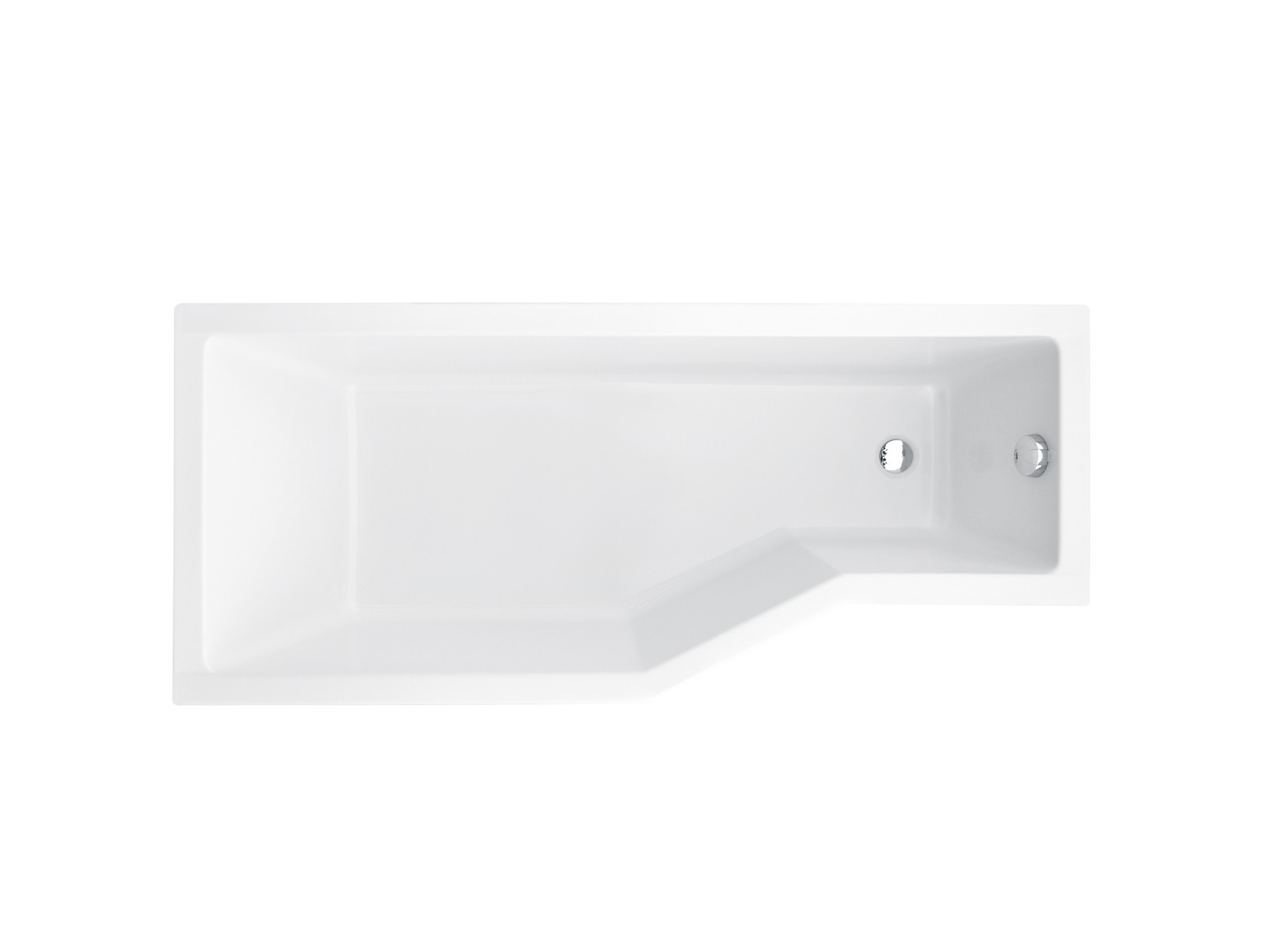 Besco INTEGRA 170x75 cm balos aszimmetrikus kád, fehér WAI-170-PL