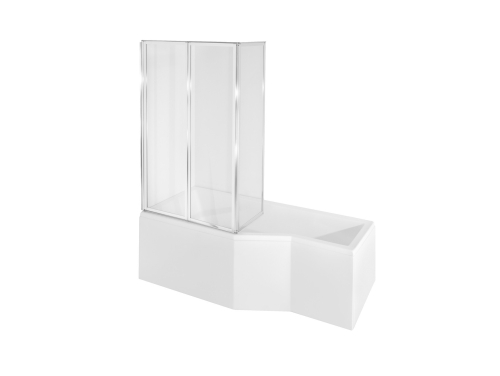 Besco INTEGRA 170x75 cm balos aszimmetrikus kád, fehér WAI-170-PL