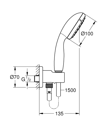 Grohe New Tempesta 100 zuhanyszett beépített fali csatlakozóval 26406 001 (26406001)