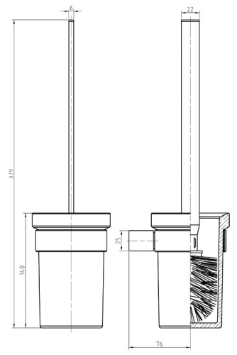 Sapho EVEREST, WC-kefe, króm (1313-08)