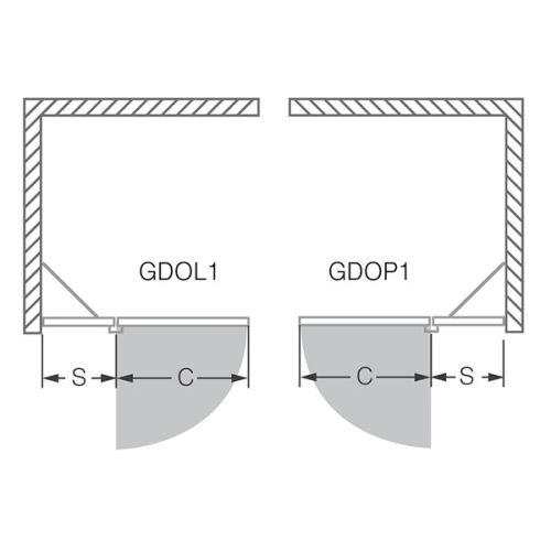 Roltechnik Elegant Line GDOL1/1000 szögletes zuhanykabin (brillant, transparent, 132-100000L-00-02)