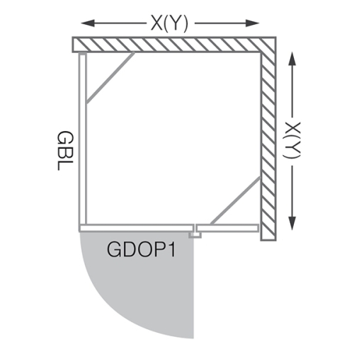 Roltechnik Elegant Line GBL/900 zuhanyfal (brillant, transparent, 133-900000L-00-02)