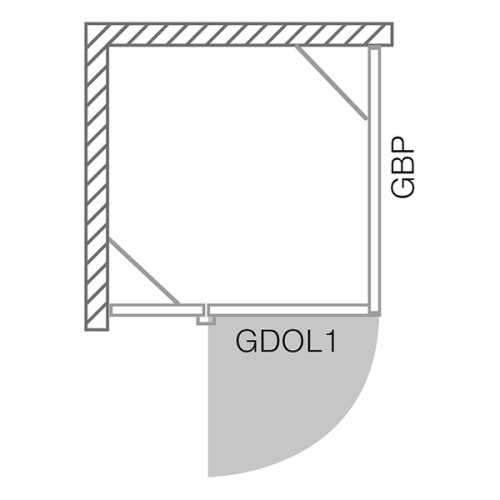 Roltechnik Elegant Line GBL/900 zuhanyfal (brillant, transparent, 133-900000L-00-02)