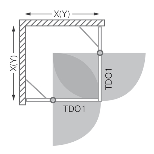 Roltechnik Tower Line TDO1/900 szögletes zuhanykabin (brillant, transparent, 724-9000000-00-02)