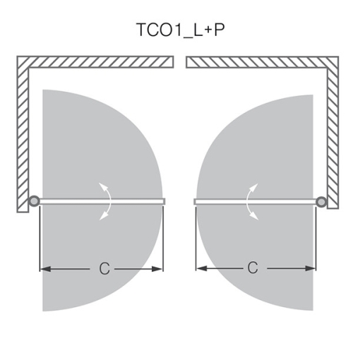 Roltechnik Tower Line TCO1/800 szögletes zuhanykabin (brillant, transparent, 727-8000000-00-02)