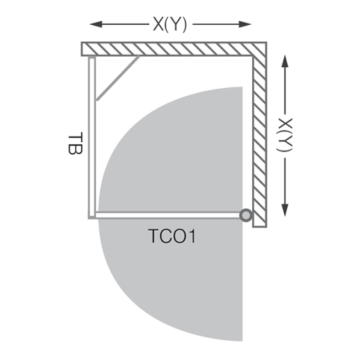Roltechnik Tower Line TBL/900 zuhanyfal (brillant, intimglass, 725-900000L-00-20)