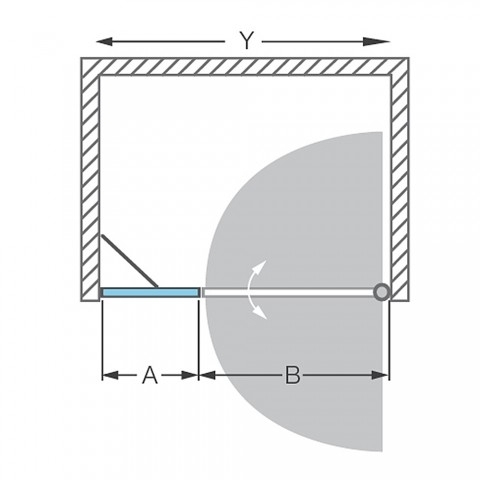 Roltechnik Tower Line TBD/240 zuhany oldal elem (brillant, transparent, 744-0180000-00-02)