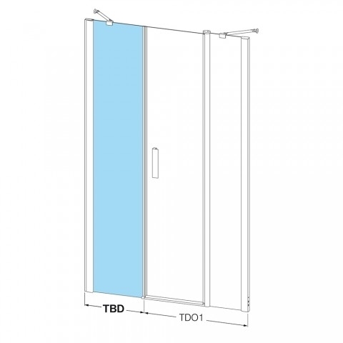 Roltechnik Tower Line TBD/240 zuhany oldal elem (brillant, transparent, 744-0180000-00-02)