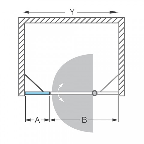 Roltechnik Tower Line TBD/240 zuhany oldal elem (brillant, transparent, 744-0180000-00-02)