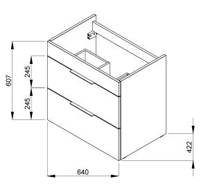 Jika Cube 65 alsószekrény mosdóval, fehér H4536021763001