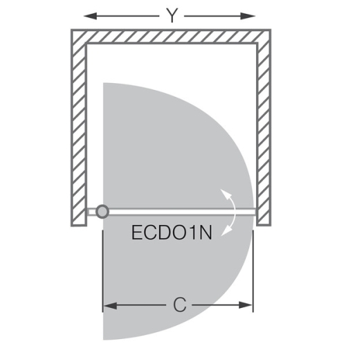 Roltechnik Exclusive Line ECDO1N/900 zuhanyajtó (EGY AJTÓT TARTALMAZ!) (black elox, transparent, 562-9000000-05-02)