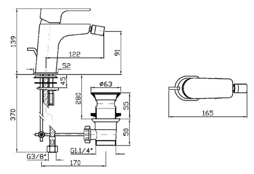 Zucchetti Wind bide csaptelep ZWN347