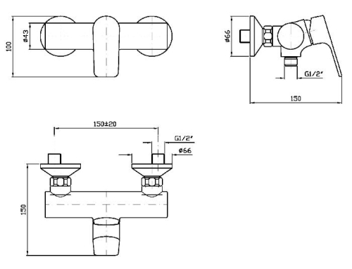 Zucchetti Wind zuhany csaptelep ZWN106