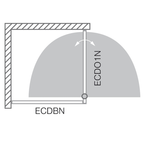 Roltechnik Exclusive Line ECDBN/800 zuhanyfal (EGY AJTÓT TARTALMAZ!) (black elox, transparent, 563-8000000-05-02)