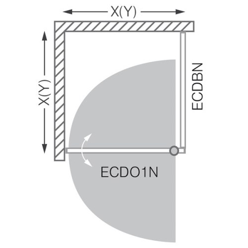 Roltechnik Exclusive Line ECDBN/900 zuhanyfal (EGY AJTÓT TARTALMAZ!) (black elox, transparent, 563-9000000-05-02)