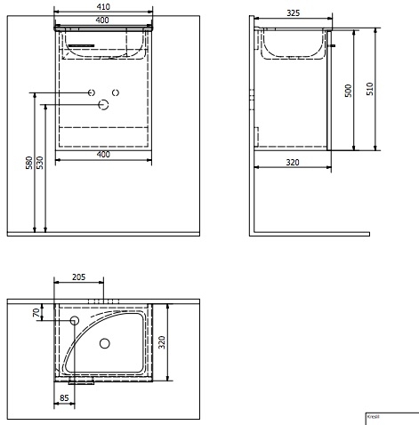 AQUALINE ZOJA Mosdótartó szekrény 40x50x32 cm, mali wenge, jobbos (51048MW)