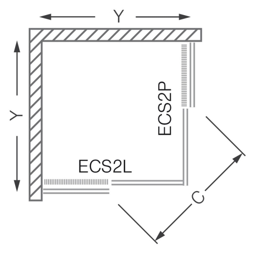 Roltechnik Exclusive Line ECS2P/1000 szögletes zuhanykabin (EGY AJTÓT TARTALMAZ!) (brillant, transparent, 560-100000P-00-02)