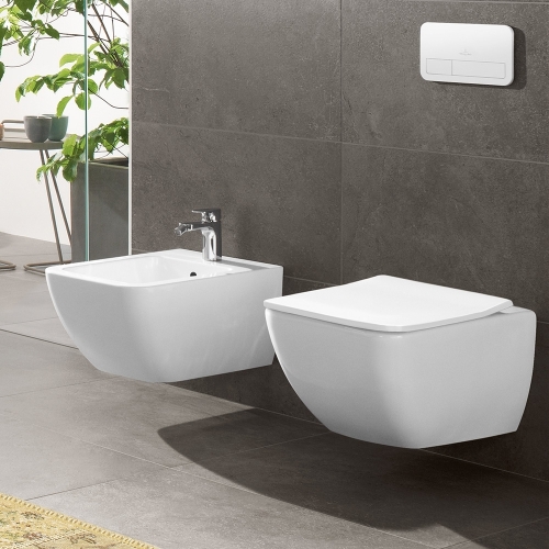 Villeroy & Boch Venticello Directflush (perem nélküli) fali wc kombipack, wc ülőkével CeramicPlus felülettel 4611RSR1 (4611 RS R1)