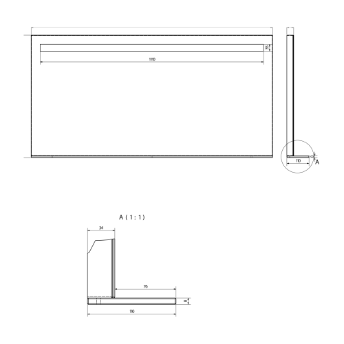 Sapho BRETO 120x60cm LED tükör üveg polccal BT120