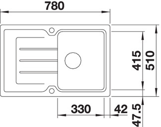 BLANCO CLASSIC Neo 45 S Silgranit mosogató, palaszürke 523997