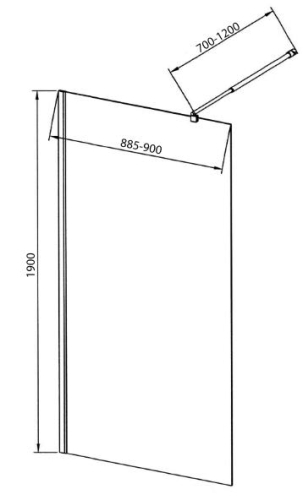 AQUALINE WALK IN fix 90x190 cm zuhanyfal WI090