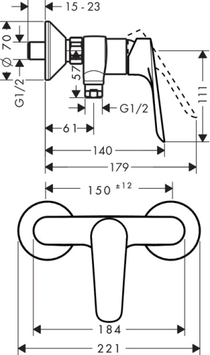 Hansgrohe Logis E egykaros zuhanycsaptelep 71602000