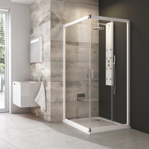 Ravak Blix BLRV2-80 80x80 cm szögletes zuhanykabin (szatén+Grafit) 1LV40U00ZH