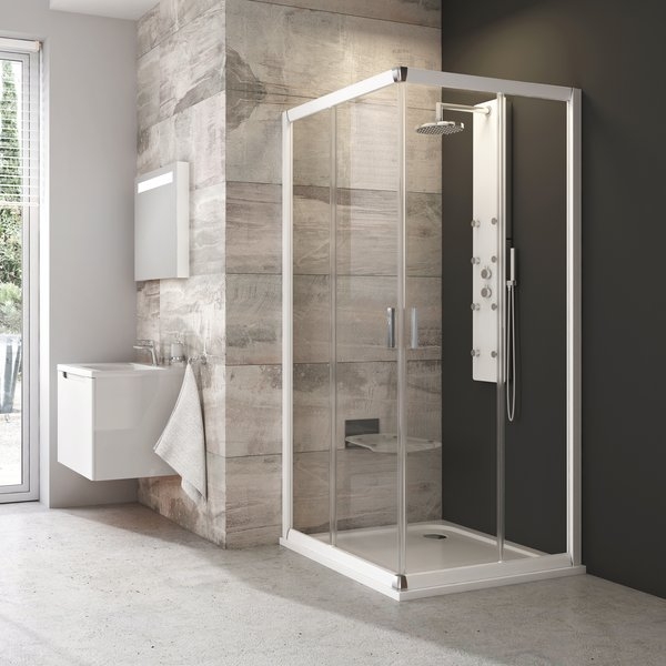 Ravak Blix BLRV2-90 90x90 cm szögletes zuhanykabin (fehér+Grafit) 1LV70100ZH