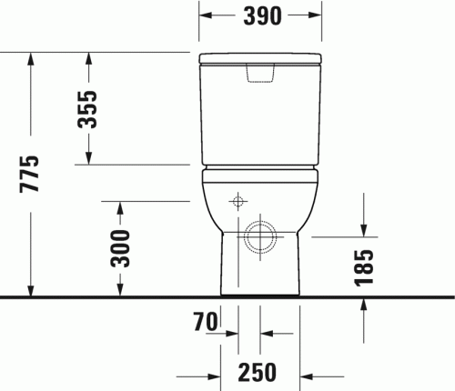 Duravit Durastyle Basic monoblokkos wc tartály bal alsó vízbekötés 4,5/3 L (0941100085)