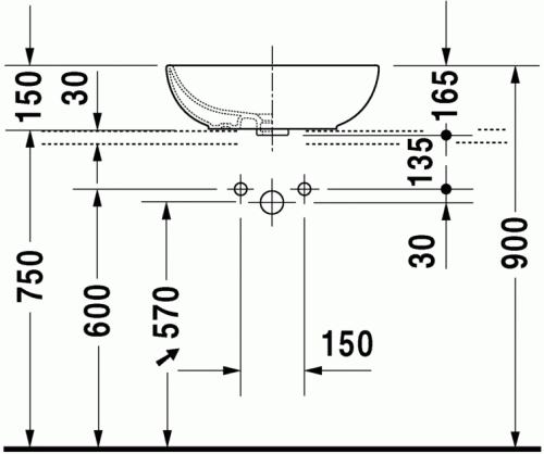 Duravit Bathroom_Foster 49,5x35 cm-es ráültethető mosdó (0335500000)