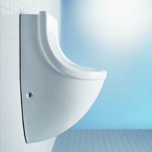 Duravit Starck 3 hátsó vízbekötésű piszoár, légymatricával 0821350007