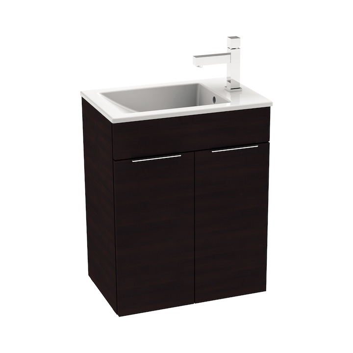 Jika Cube alsószekrény 50x34 cm-es mosdóval, sötét tölgy H4536411763021